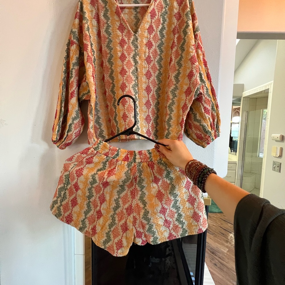 Colorful Patterned Women's Top